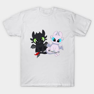 Dragons light fury, night fury, toothless dragon T-Shirt